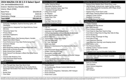 Photos of 2024 Mazda CX-30 2.5 S Select Sport for sale in Plainwell, MI at Zeigler Ford of Plainwell