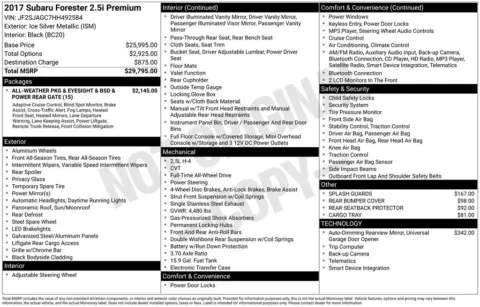 Photos of 2017 Subaru Forester 2.5i Premium for sale in Plainwell, MI at Zeigler Ford of Plainwell