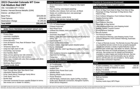 Photos of 2023 Chevrolet Colorado Work Truck for sale in Plainwell, MI at Zeigler Ford of Plainwell