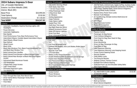 Photos of 2024 Subaru Impreza for sale in Plainwell, MI at Zeigler Ford of Plainwell