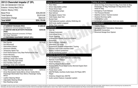 Photos of 2012 Chevrolet Impala LT for sale in Plainwell, MI at Zeigler Ford of Plainwell