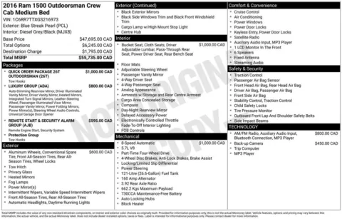 Photos of 2016 Ram 1500 Outdoorsman for sale in Plainwell, MI at Zeigler Ford of Plainwell