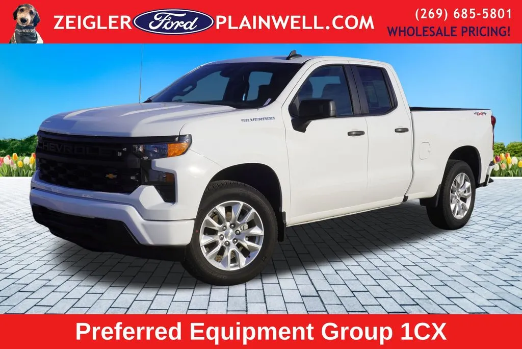 White 2023 Chevrolet Silverado 1500 Custom for sale in Plainwell, MI