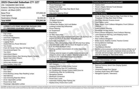 Photos of 2025 Chevrolet Suburban Z71 for sale in Plainwell, MI at Zeigler Ford of Plainwell