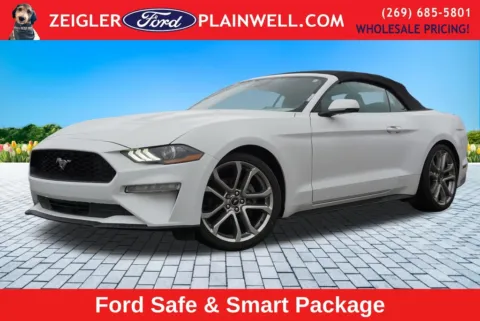 White 2022 Ford Mustang EcoBoost Premium for sale in Plainwell, MI
