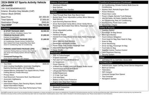 Photos of 2024 BMW X7 xDrive40i for sale in Plainwell, MI at Zeigler Ford of Plainwell