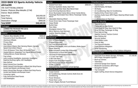 Photos of 2020 BMW X3 xDrive30i for sale in Plainwell, MI at Zeigler Ford of Plainwell