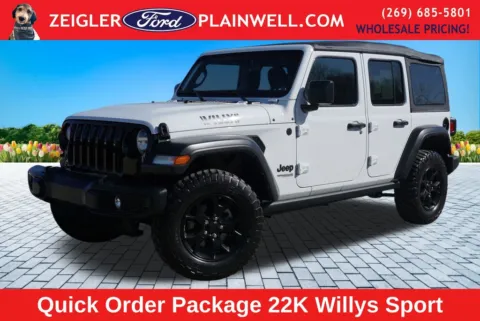 White 2022 Jeep Wrangler Unlimited Willys for sale in Plainwell, MI