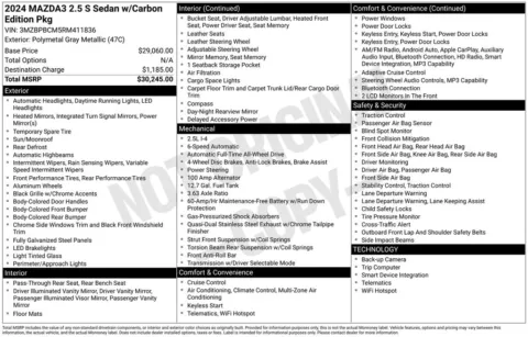 Photos of 2024 Mazda Mazda3 2.5 S Carbon Edition for sale in Plainwell, MI at Zeigler Ford of Plainwell