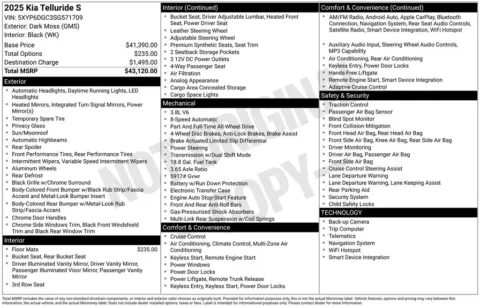 Photos of 2025 Kia Telluride S for sale in Plainwell, MI at Zeigler Ford of Plainwell