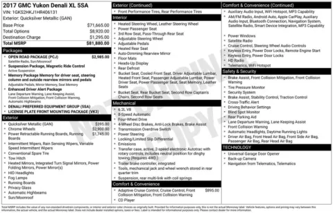 Photos of 2017 GMC Yukon XL Denali for sale in Plainwell, MI at Zeigler Ford of Plainwell