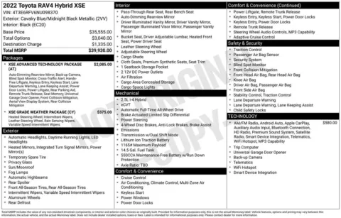 Photos of 2022 Toyota RAV4 Hybrid XSE for sale in Plainwell, MI at Zeigler Ford of Plainwell