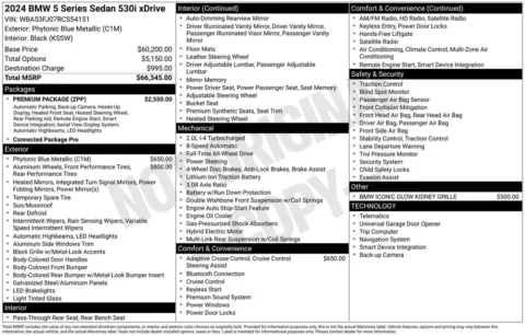 Photos of 2024 BMW 5 Series 530i xDrive for sale in Plainwell, MI at Zeigler Ford of Plainwell
