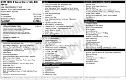 Photos of 2025 BMW 4 Series 430i xDrive for sale in Plainwell, MI at Zeigler Ford of Plainwell