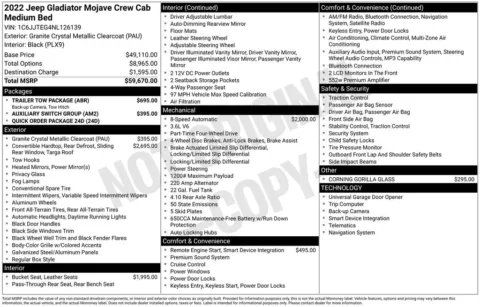 Photos of 2022 Jeep Gladiator Mojave for sale in Plainwell, MI at Zeigler Ford of Plainwell