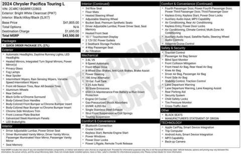 White 2024 Chrysler Pacifica Touring L for sale in Plainwell, MI