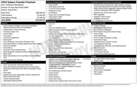 Photos of 2024 Subaru Forester Premium for sale in Plainwell, MI at Zeigler Ford of Plainwell