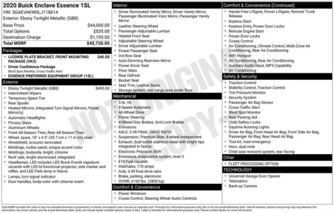 Photos of 2020 Buick Enclave Essence for sale in Plainwell, MI at Zeigler Ford of Plainwell