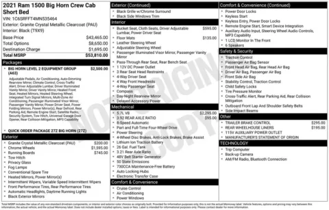 Photos of 2021 Ram 1500 Big Horn/Lone Star for sale in Plainwell, MI at Zeigler Ford of Plainwell