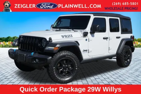White 2023 Jeep Wrangler Base 4xe for sale in Plainwell, MI