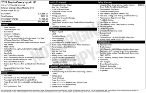 Photos of 2024 Toyota Camry Hybrid LE for sale in Plainwell, MI at Zeigler Ford of Plainwell