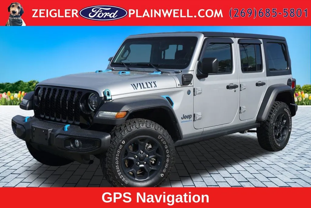 Silver 2023 Jeep Wrangler Willys 4xe for sale in Plainwell, MI