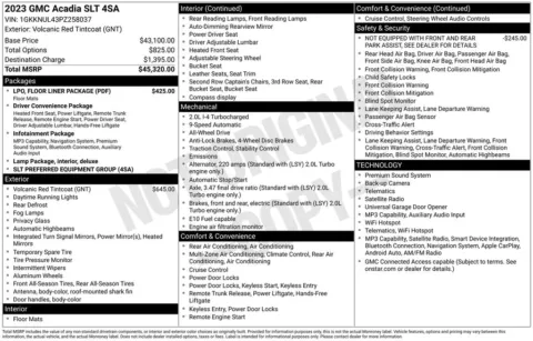 Photos of 2023 GMC Acadia SLT for sale in Plainwell, MI at Zeigler Ford of Plainwell