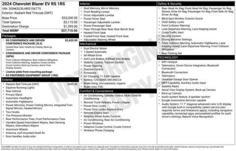 Photos of 2024 Chevrolet Blazer EV RS for sale in Plainwell, MI at Zeigler Ford of Plainwell