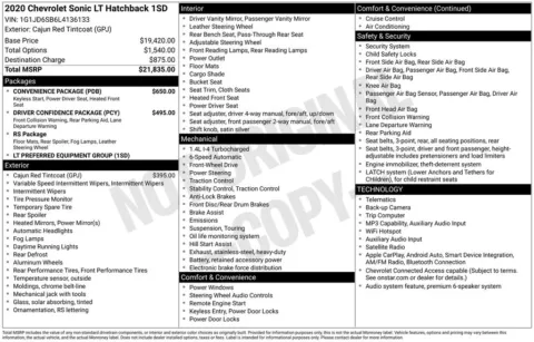 Photos of 2020 Chevrolet Sonic LT for sale in Plainwell, MI at Zeigler Ford of Plainwell