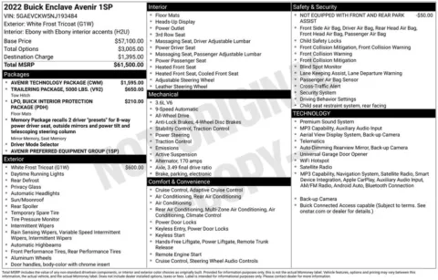 Photos of 2022 Buick Enclave Avenir for sale in Plainwell, MI at Zeigler Ford of Plainwell