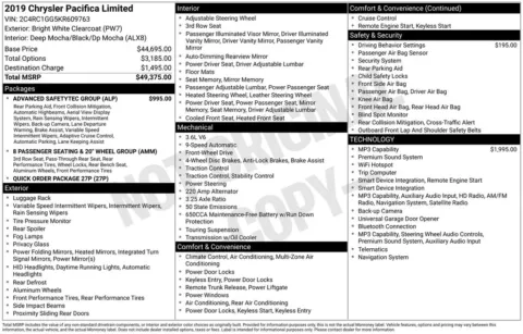 Photos of 2019 Chrysler Pacifica Limited for sale in Plainwell, MI at Zeigler Ford of Plainwell