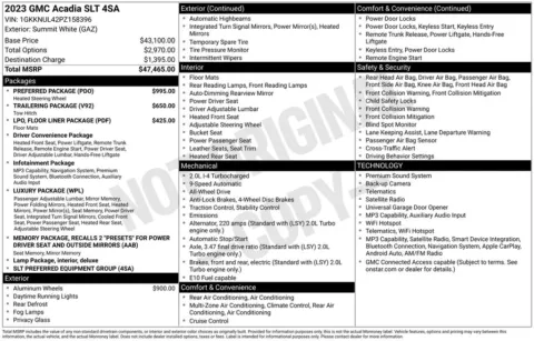 Photos of 2023 GMC Acadia SLT for sale in Plainwell, MI at Zeigler Ford of Plainwell