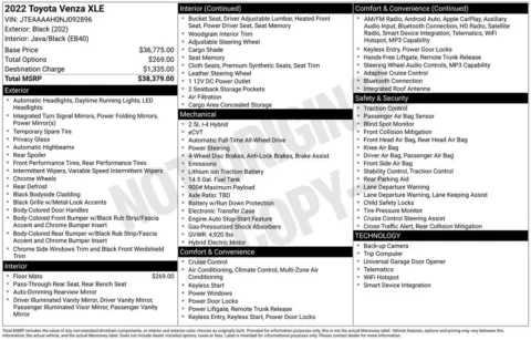 Photos of 2022 Toyota Venza XLE for sale in Plainwell, MI at Zeigler Ford of Plainwell