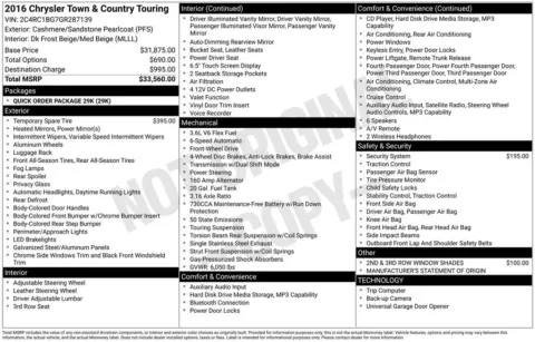 Photos of 2016 Chrysler Town & Country Touring for sale in Plainwell, MI at Zeigler Ford of Plainwell
