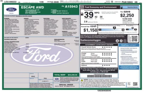 Photos of 2023 Ford Escape Hybrid Platinum for sale in Plainwell, MI at Zeigler Ford of Plainwell
