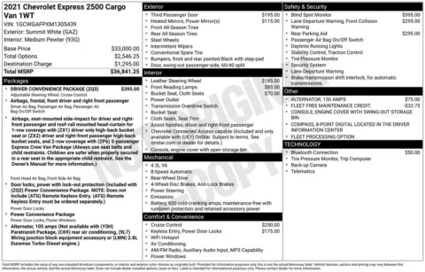 Photos of 2021 Chevrolet Express 2500 Work Van for sale in Plainwell, MI at Zeigler Ford of Plainwell
