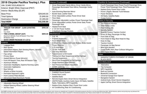 Photos of 2018 Chrysler Pacifica Touring L Plus for sale in Plainwell, MI at Zeigler Ford of Plainwell