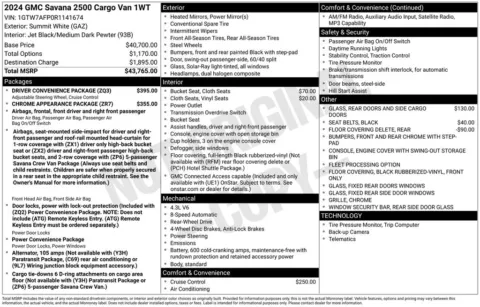 Photos of 2024 GMC Savana 2500 Work Van for sale in Plainwell, MI at Zeigler Ford of Plainwell