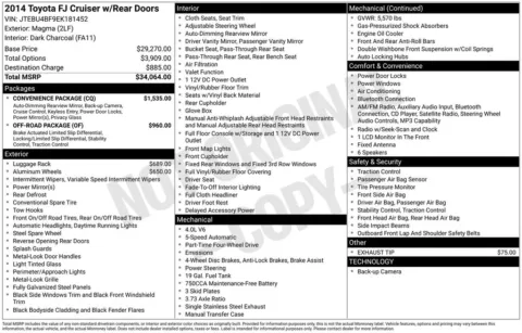 Photos of 2014 Toyota FJ Cruiser for sale in Plainwell, MI at Zeigler Ford of Plainwell