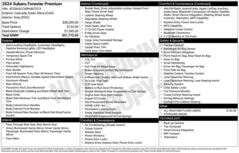 Photos of 2024 Subaru Forester Premium for sale in Plainwell, MI at Zeigler Ford of Plainwell