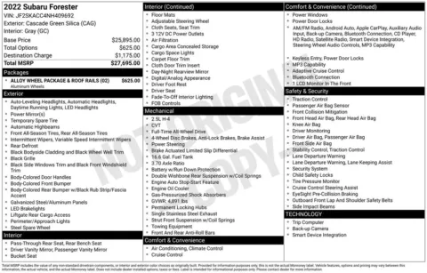 Photos of 2022 Subaru Forester for sale in Plainwell, MI at Zeigler Ford of Plainwell