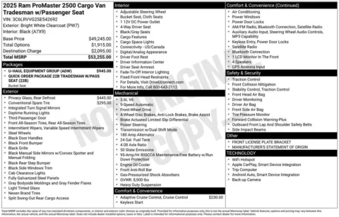 Photos of 2025 Ram ProMaster 2500 for sale in Plainwell, MI at Zeigler Ford of Plainwell