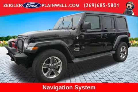 Black 2022 Jeep Wrangler Unlimited Sahara for sale in Plainwell, MI