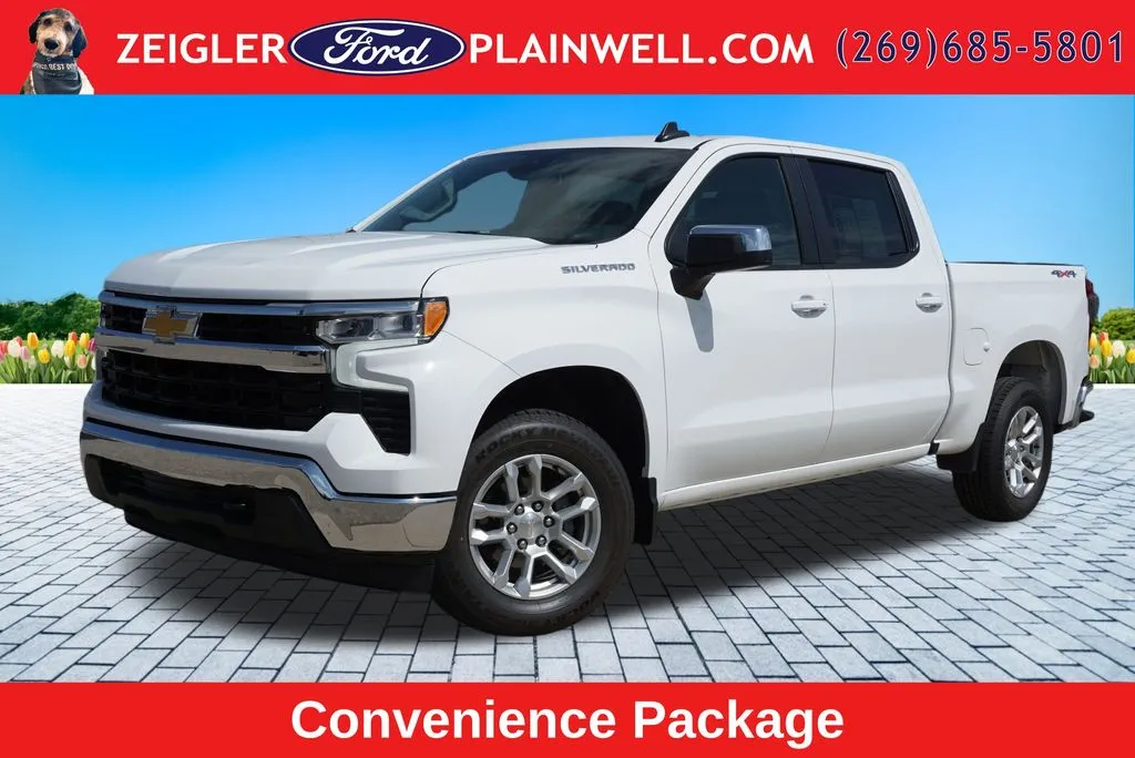 White 2023 Chevrolet Silverado 1500 LT for sale in Plainwell, MI