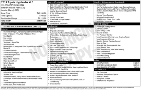 Photos of 2019 Toyota Highlander XLE for sale in Plainwell, MI at Zeigler Ford of Plainwell