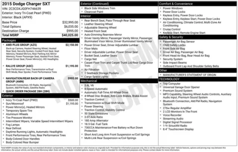 Photos of 2015 Dodge Charger SXT for sale in Plainwell, MI at Zeigler Ford of Plainwell