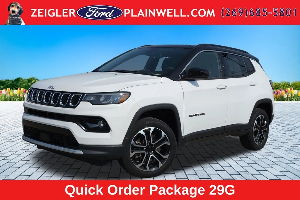White 2023 Jeep Compass Limited for sale in Plainwell, MI
