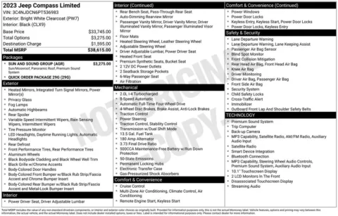 Photos of 2023 Jeep Compass Limited for sale in Plainwell, MI at Zeigler Ford of Plainwell