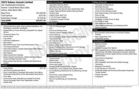 Photos of 2023 Subaru Ascent Limited for sale in Plainwell, MI at Zeigler Ford of Plainwell