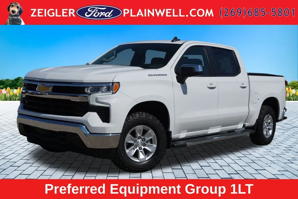 White 2023 Chevrolet Silverado 1500 LT for sale in Plainwell, MI